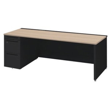 アドバンス 左片袖 中央引出し無 コンセント対応タイプ パネル脚 オカムラ(岡村製作所)