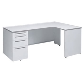 アドバンス L型右用左片袖4段引出無 配線カバー標準タイプ オカムラ(岡村製作所)