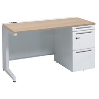 アドバンス 右片袖 中央引出し無 コンセント対応 ダイヤル錠タイプ L脚 オカムラ(岡村製作所)