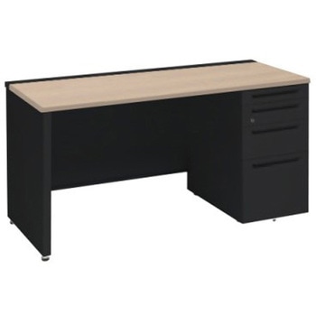 アドバンス 右片袖4段 中央引出し無 標準タイプ パネル脚 オカムラ(岡村製作所)