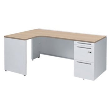 アドバンス L型左用右片袖3段引出無 配線カバー標準タイプ ダイヤル錠 オカムラ(岡村製作所)