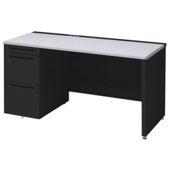 アドバンス 左片袖 中央引出し無 コンセント対応タイプ パネル脚 オカムラ(岡村製作所)