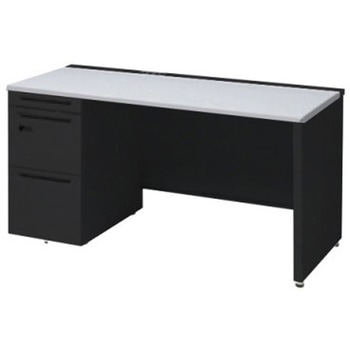 アドバンス 左片袖 中央引出し無 コンセント対応 ダイヤル錠タイプ パネル脚 オカムラ(岡村製作所)