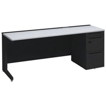 アドバンス 右片袖 中央引出し無 コンセント対応 ダイヤル錠タイプ L脚 オカムラ(岡村製作所)