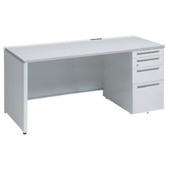 アドバンス 右片袖4段 中央引出し無 コンセント対応タイプ パネル脚 オカムラ(岡村製作所)