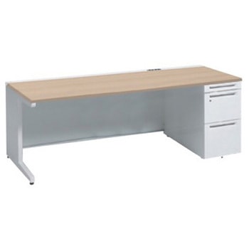 アドバンス 右片袖 中央引出し無 コンセント対応タイプ L脚 オカムラ(岡村製作所)