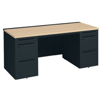 アドバンス 両袖机 中央引出し付(A3対応) コンセント対応タイプ オカムラ(岡村製作所)