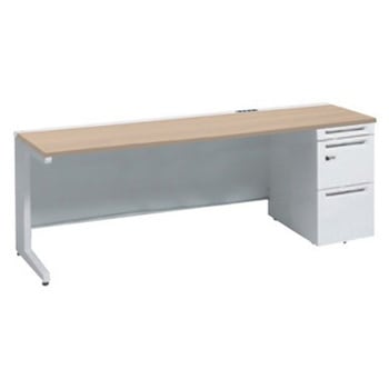 アドバンス 右片袖 中央引出し無 コンセント対応 ダイヤル錠タイプ L脚 オカムラ(岡村製作所)