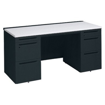 アドバンス 両袖机 3段B5 中央引出し付(A3対応) コンセント対応タイプ オカムラ(岡村製作所)