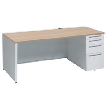 アドバンス 右片袖4段 中央引出し無 コンセント対応タイプ パネル脚 オカムラ(岡村製作所)