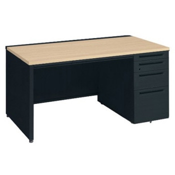 アドバンス 右片袖4段 中央引出し付(A3対応) コンセント対応タイプ パネル脚 オカムラ(岡村製作所)