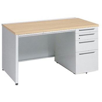 アドバンス 右片袖4段 中央引出し付(A3対応) コンセント対応タイプ パネル脚 オカムラ(岡村製作所)