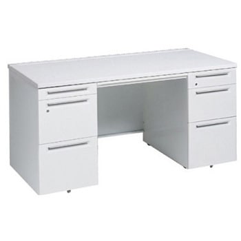 アドバンス 両袖机 3段B5 中央引出し付(A3対応) コンセント対応タイプ オカムラ(岡村製作所)