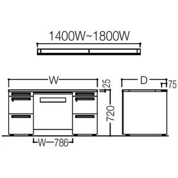 アドバンス 両袖机 中央引出し付(A3対応) スタンダードタイプ オカムラ(岡村製作所)