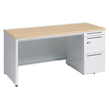 アドバンス 右片袖 中央引出し付(A3対応) コンセント対応タイプ ダイヤル錠タイプ パネル脚 オカムラ(岡村製作所)