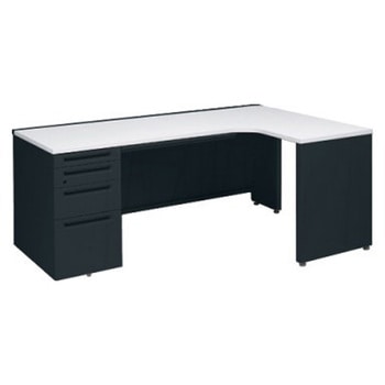 アドバンス L型右用左片袖4段引出付(A3対応) 配線カバーコンセント対応タイプ オカムラ(岡村製作所)