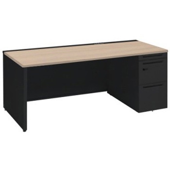 アドバンス 右片袖 中央引出し無 コンセント対応 ダイヤル錠タイプ パネル脚 オカムラ(岡村製作所)