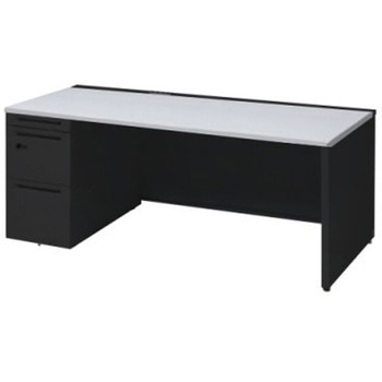 アドバンス 左片袖 中央引出し無 コンセント対応 ダイヤル錠タイプ パネル脚 オカムラ(岡村製作所)