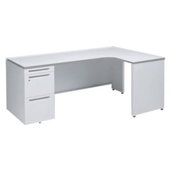 アドバンス L型右用左片袖3段引出無 配線カバー標準タイプ オカムラ(岡村製作所)