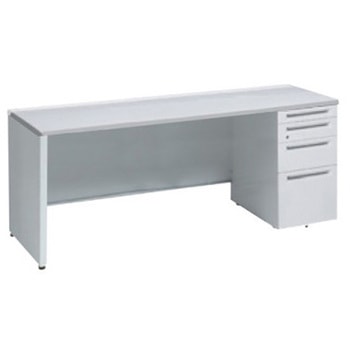 アドバンス 右片袖4段 中央引出し無 標準タイプ パネル脚 オカムラ(岡村製作所)