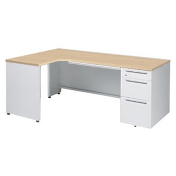 アドバンス L型左用右片袖3段B5引出付(A3対応) 配線カバー標準タイプ オカムラ(岡村製作所)