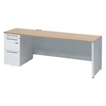 アドバンス 左片袖 中央引出し無 コンセント対応 ダイヤル錠タイプ パネル脚 オカムラ(岡村製作所)