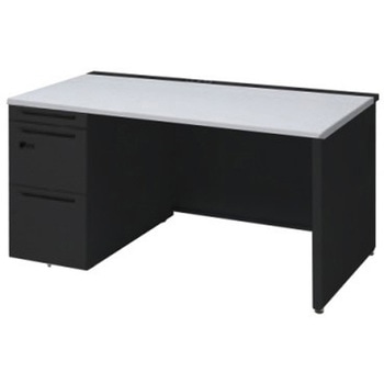 アドバンス 左片袖 中央引出し無 コンセント対応 ダイヤル錠タイプ パネル脚 オカムラ(岡村製作所)