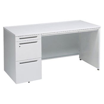 アドバンス 左片袖 中央引出し付(A3対応) コンセント対応タイプ パネル脚 オカムラ(岡村製作所)