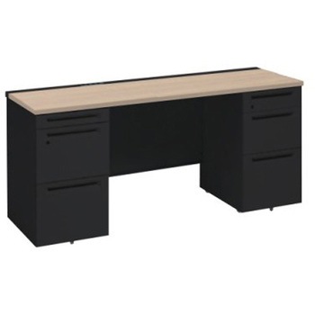 アドバンス 両袖机 3段B5 中央引出し無 コンセント対応タイプ オカムラ(岡村製作所)