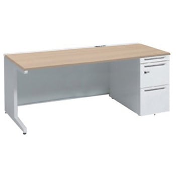 アドバンス 右片袖 中央引出し無 コンセント対応 ダイヤル錠タイプ L脚 オカムラ(岡村製作所)