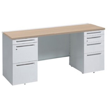 アドバンス 両袖机 4段 中央引出し無 スタンダードタイプ オカムラ(岡村製作所)