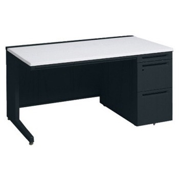 アドバンス 右片袖 中央引出し付(A3対応) コンセント対応タイプ L脚 オカムラ(岡村製作所)