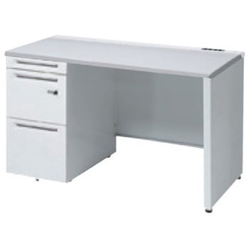 アドバンス 左片袖 中央引出し無 コンセント対応 ダイヤル錠タイプ パネル脚 オカムラ(岡村製作所)