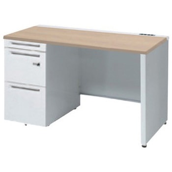 アドバンス 左片袖 中央引出し無 コンセント対応 ダイヤル錠タイプ パネル脚 オカムラ(岡村製作所)