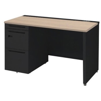 アドバンス 左片袖 中央引出し無 コンセント対応 ダイヤル錠タイプ パネル脚 オカムラ(岡村製作所)