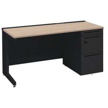 アドバンス 右片袖 中央引出し無 コンセント対応 ダイヤル錠タイプ L脚 オカムラ(岡村製作所)