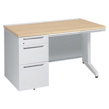 アドバンス 左片袖3段B5 中央引出し付(A3対応) コンセント対応タイプ L脚 オカムラ(岡村製作所)