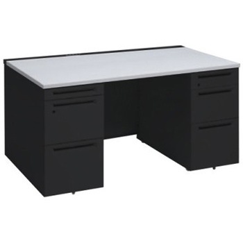 アドバンス 両袖机 3段B5 中央引出し無 コンセント対応タイプ オカムラ(岡村製作所)