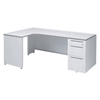 アドバンス L型左用右片袖3段B5引出無 配線カバー標準タイプ オカムラ(岡村製作所)