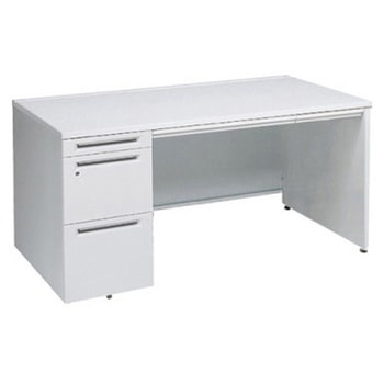 アドバンス 左片袖 中央引出し付(A3対応) コンセント対応タイプ パネル脚 オカムラ(岡村製作所)