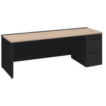 アドバンス 右片袖 中央引出し無 コンセント対応タイプ パネル脚 オカムラ(岡村製作所)