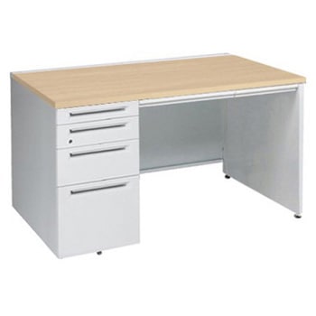 アドバンス 左片袖4段 中央引出し付(A3対応) コンセント対応タイプ パネル脚 オカムラ(岡村製作所)