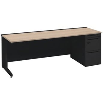 アドバンス 右片袖 中央引出し無 コンセント対応 ダイヤル錠タイプ L脚 オカムラ(岡村製作所)