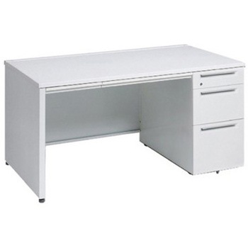 アドバンス 右片袖3段B5 中央引出し付(A3対応) コンセント対応タイプ パネル脚 オカムラ(岡村製作所)