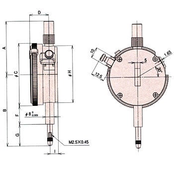 標準形ダイヤルゲージ(目量0.01mm)