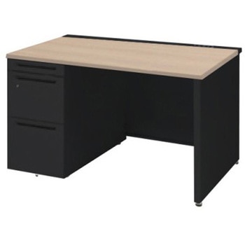 アドバンス 左片袖 中央引出し無 コンセント対応タイプ パネル脚 オカムラ(岡村製作所)