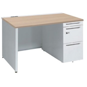 アドバンス 右片袖 中央引出し無 コンセント対応 ダイヤル錠タイプ パネル脚 オカムラ(岡村製作所)