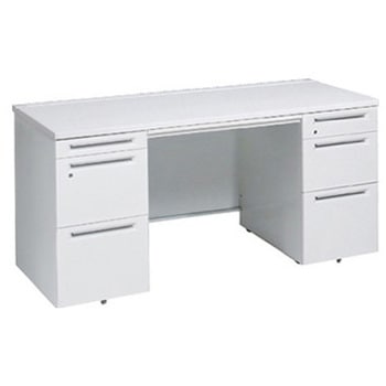 アドバンス 両袖机 3段B5 中央引出し付(A3対応) コンセント対応タイプ オカムラ(岡村製作所)