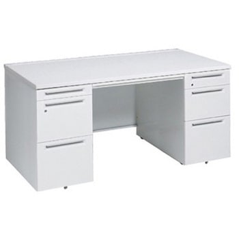 アドバンス 両袖机 3段B5 中央引出し付(A3対応) コンセント対応タイプ オカムラ(岡村製作所)