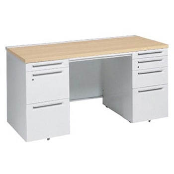 アドバンス 両袖机 4段 中央引出し付(A3対応) コンセント対応タイプ オカムラ(岡村製作所)